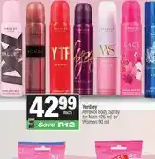 Spar Yardley Aerosol Body Spray for Men 125 ml or Women 90 ml offer