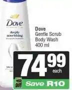 Spar Dove Gentle Scrub Body Wash 400 ml offer
