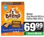Spar Beeno Dog Biscuits 800 g or Mallow Bites 500 g offer