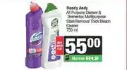 Spar Handy Andy All Purpose Cleaner & Domestos Multipurpose Stain Removal Thick Bleach Cleaner 750 ml offer