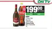 Spar KWV 3 Year Old Brandy 750ml and Coca-Cola (Incl. Variants) 1L combo offer