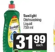 Spar Sunlight Dishwashing Liquid 750 ml offer