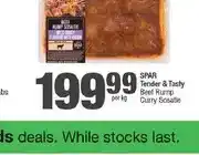 Spar SPAR Tender & Tasty Beef Rump Curry Sosatie offer