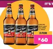 Game Carling Black Label Beer NRBs 1 x 750ml - 3 for offer