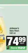 Spar Johnson's Baby Wash 500 ml offer