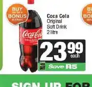 Spar Coca Cola Original Soft Drink 2 litre offer