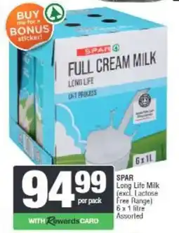 Spar SPAR Full Cream Milk Long Life UHT Probiotics Assorted offer