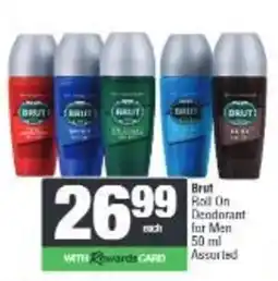 Spar Brut Roll On Deodorant for Men Assorted offer