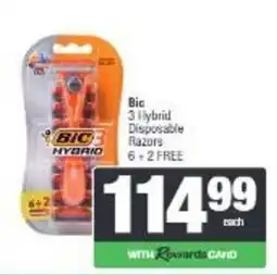 Spar Bic 3 Hybrid Disposable Razors offer