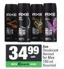 Spar Axe Deodorant Aerosol for Men Assorted offer