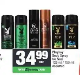 Spar Playboy Body Spray for Men Assorted offer