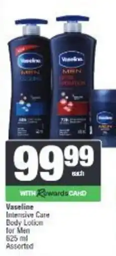 Spar Vaseline Intensive Care Body Lotion for Men Assorted offer