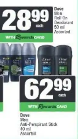 Spar Dove Men Roll On Deodorant Assorted offer