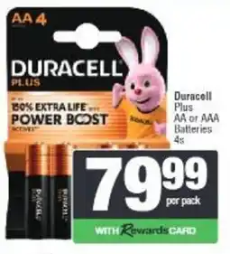 Spar Duracell Plus AA or AAA Batteries offer