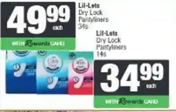 Spar Lil-Lets Dry Lock Pantyliners offer