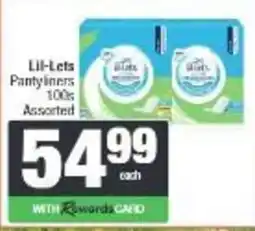 Spar Lil-Lets Pantyliners Assorted offer