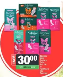 Spar Stayfree Maxi Sanitary Pads Assorted offer