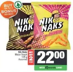 Spar Nik Naks Maize Snack Assorted offer