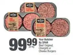 Spar Your Butcher By SPAR Beef Original, Chargrill or Cheese Burgers offer