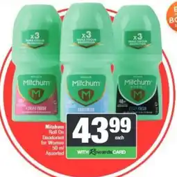 Spar Mitchum Roll On Deodorant for Women Assorted offer