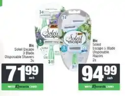 Spar Bic Soleil Escape 3 Blade Disposable Shavers offer