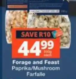 Checkers Forage and Feast Paprika/Mushroom Farfalle offer