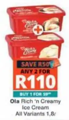 Checkers Ola Rich 'n Creamy Ice Cream offer