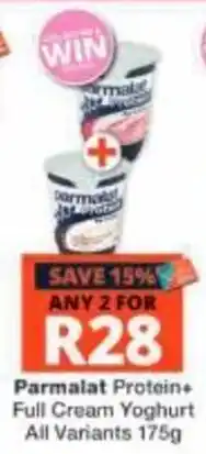 Checkers Parmalat Protein+ Full Cream Yoghurt offer
