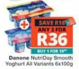Checkers Danone NutriDay Smooth Yoghurt offer