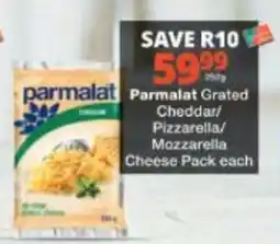 Checkers Parmalat Grated Cheddar/ Pizzarella/ Mozzarella Cheese Pack offer