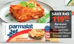 Checkers Parmalat Cheddar/Gouda/Chilli Flavoured Sliced Cheese offer