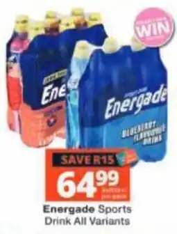 Checkers Energade Sports Drink All Variants offer