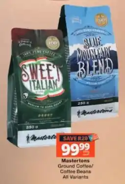 Checkers Mastertons Ground Coffee/ Coffee Beans offer