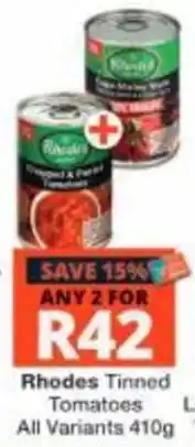 Checkers Rhodes Tinned Tomatoes offer