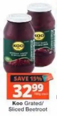 Checkers Koo Grated/ Sliced Beetroot offer