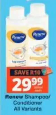 Checkers Renew Shampoo/Conditioner offer