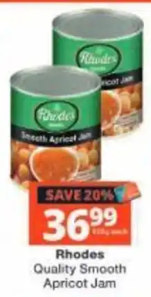 Checkers Rhodes Quality Smooth Apricot Jam offer