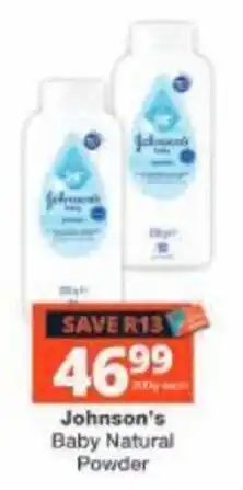 Checkers Johnson's Baby Natural Powder offer