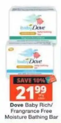 Checkers Dove Baby Rich/Fragrance Free Moisture Bathing Bar offer
