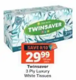 Checkers Twinsaver 3 Ply Luxury White Tissues offer