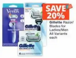 Checkers Gillette Razor/Blades for Ladies/Men offer