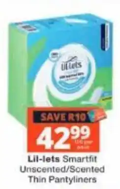 Checkers Lil-lets Smartfit Unscented/Scented Thin Pantyliners offer