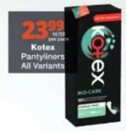 Checkers Kotex Pantyliners offer