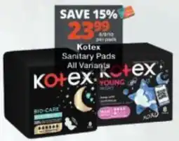 Checkers Kotex Sanitary Pads offer