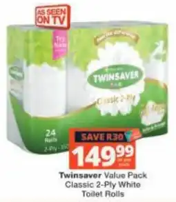 Checkers Twinsaver Value Pack Classic 2-Ply White Toilet Rolls offer