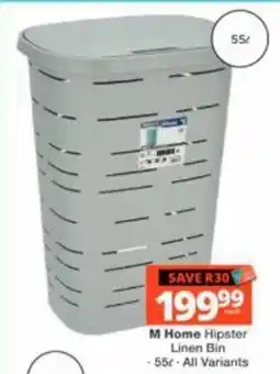 Checkers M Home Hipster Linen Bin offer