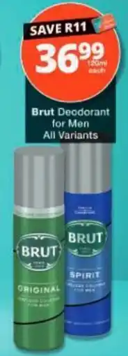 Checkers Brut Deodorant for Men offer