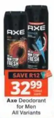 Checkers Axe Deodorant for Men offer