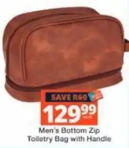 Checkers Men's Bottom Zip Toiletry Bag with Handle offer