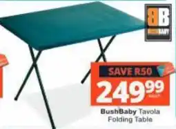 Checkers BushBaby Tavola Folding Table offer